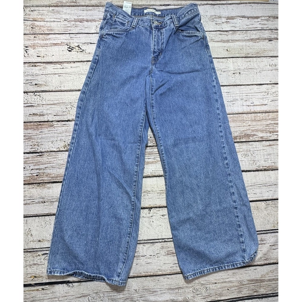 Levis '94 Baggy Wide Leg Jeans Womens 26 Medium Wash Blue Denim Y2K